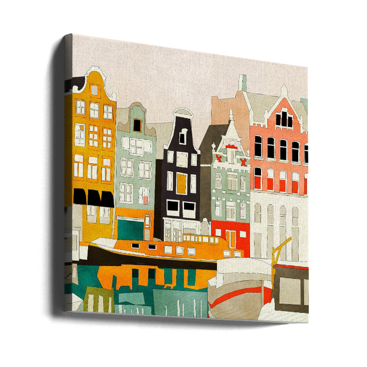 Cuadro "Amsterdam houses with ships"