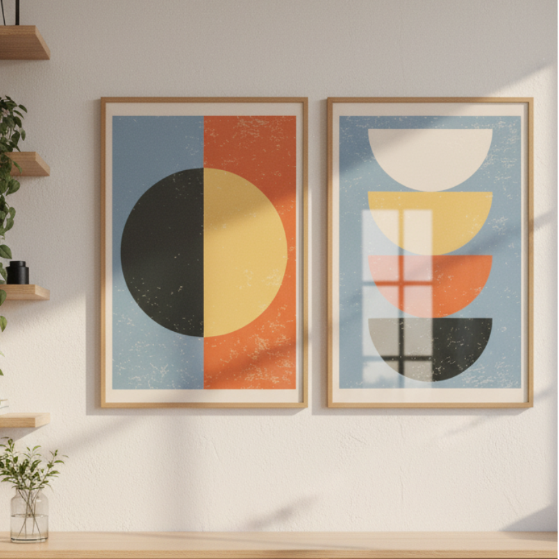 Set  de cuadros "Minimal Abstract Shapes Series #2"