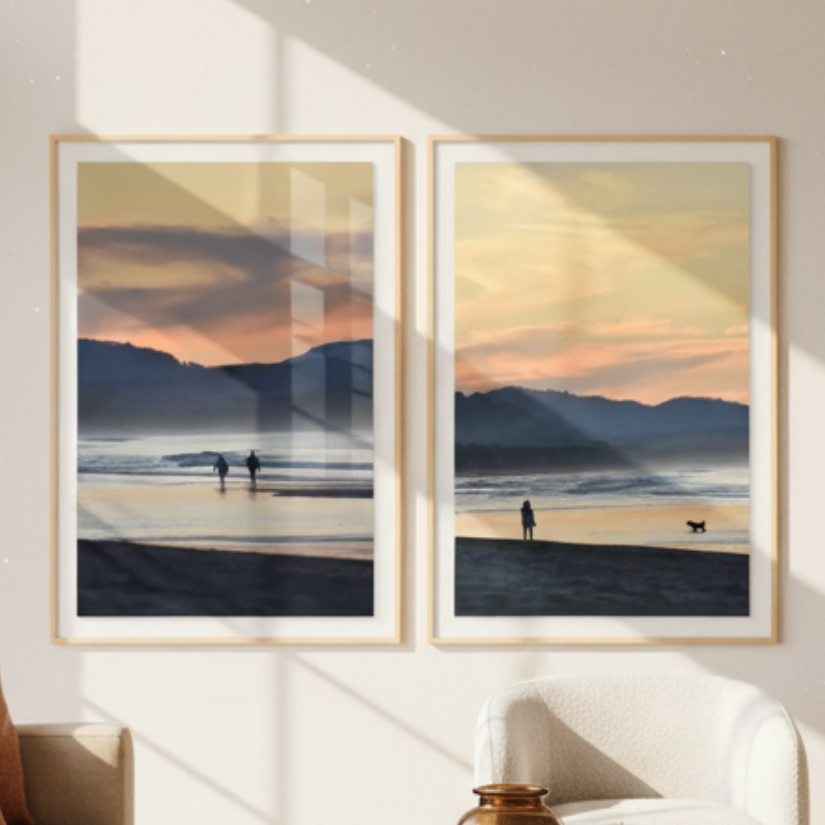 Set de cuadros "Atardecer en Byron"