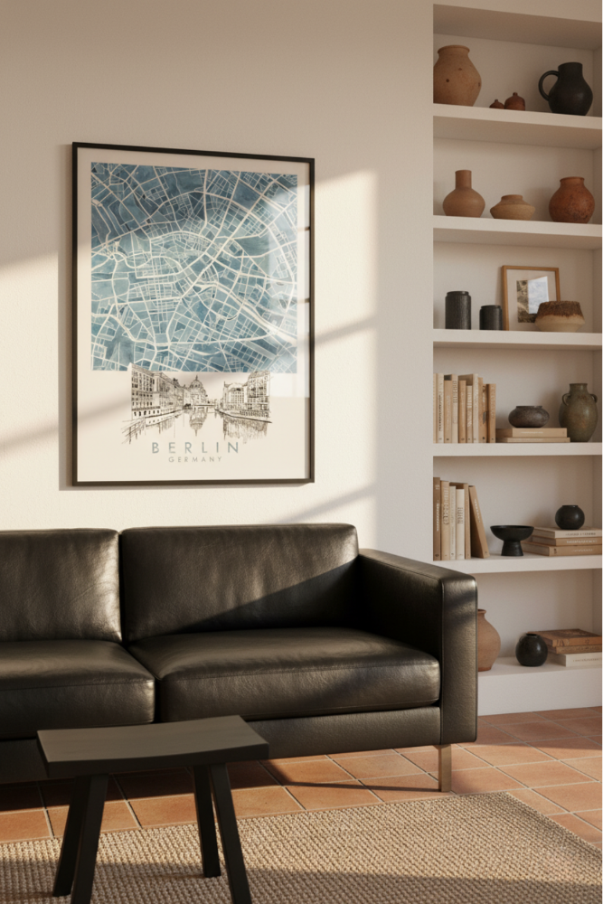 Cuadro "Berlin Blue Watercolor"