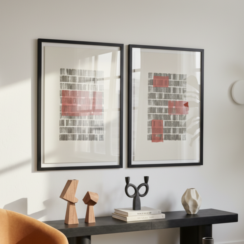 Set de cuadros "Structured Contrast"