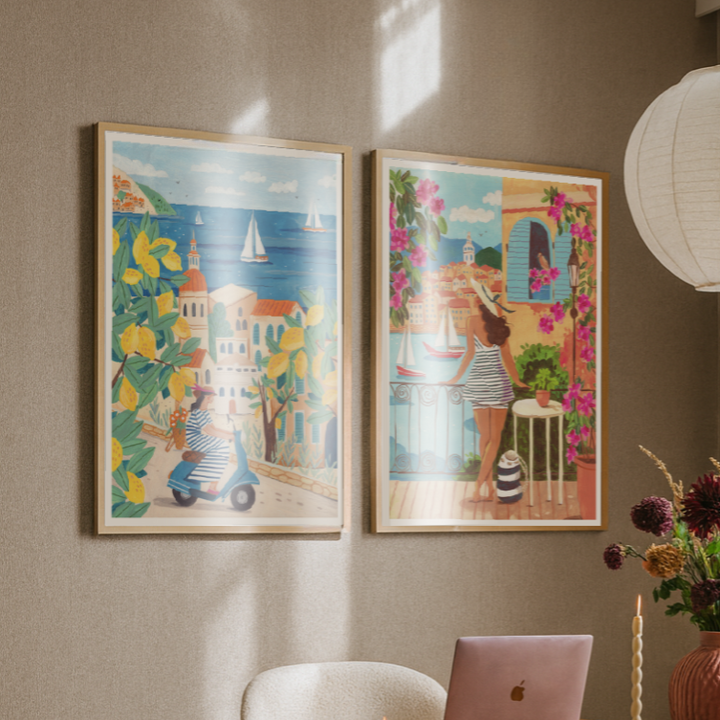 Set de cuadros "Summer in the Riviera Set"
