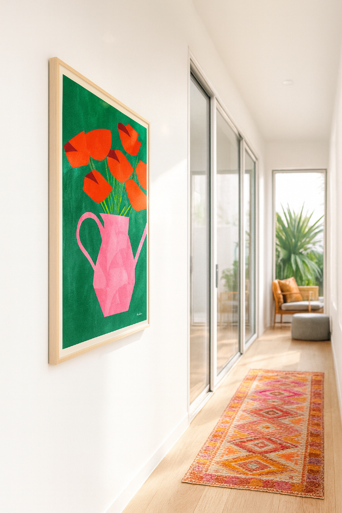 Cuadro "Red Poppies In a Pink Vase"