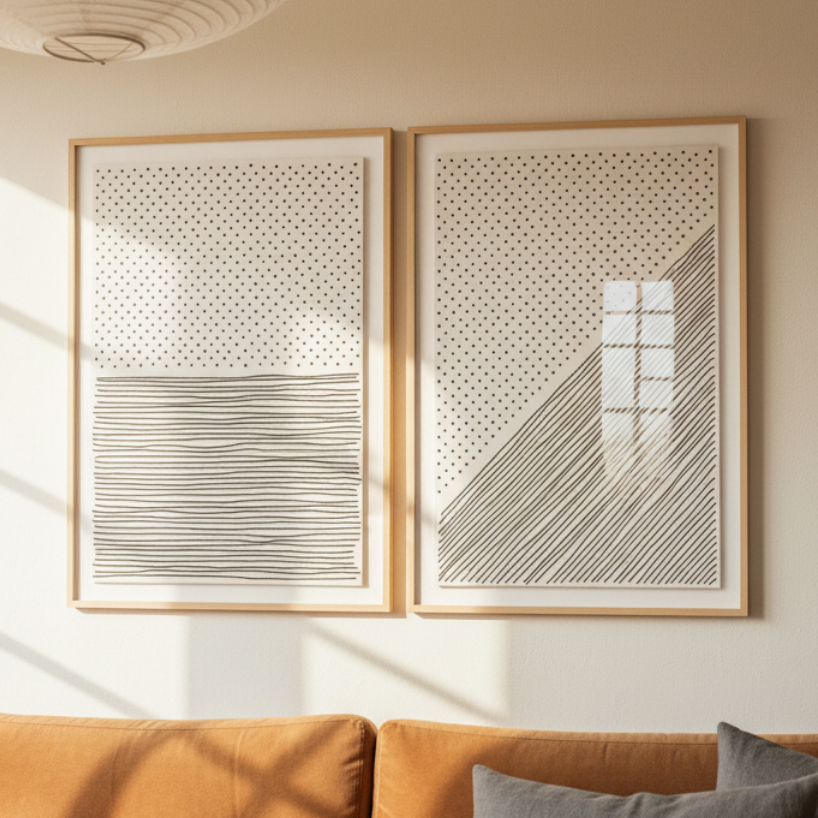 Set  de cuadros "Minimal Line Vibes"