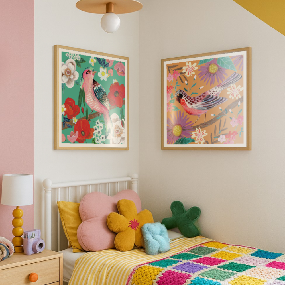 Cuadro "Bird and Flowers"