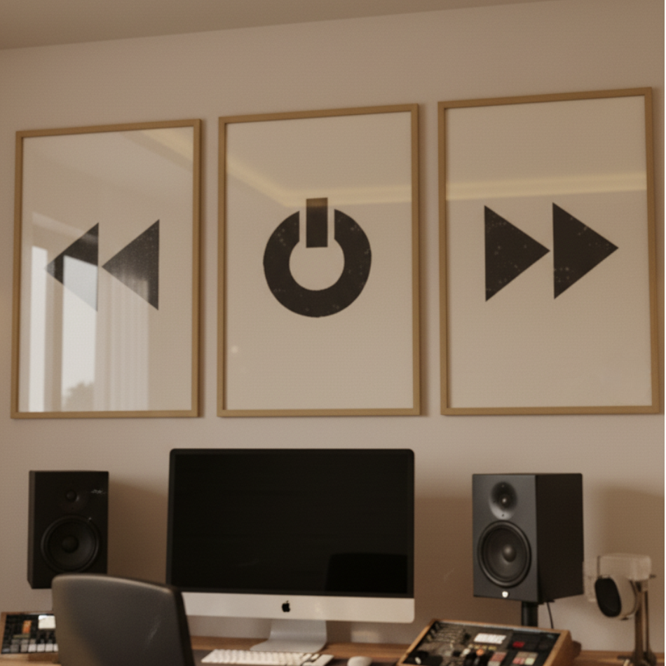 Set de cuadros "Black Minimal Shapes Series"