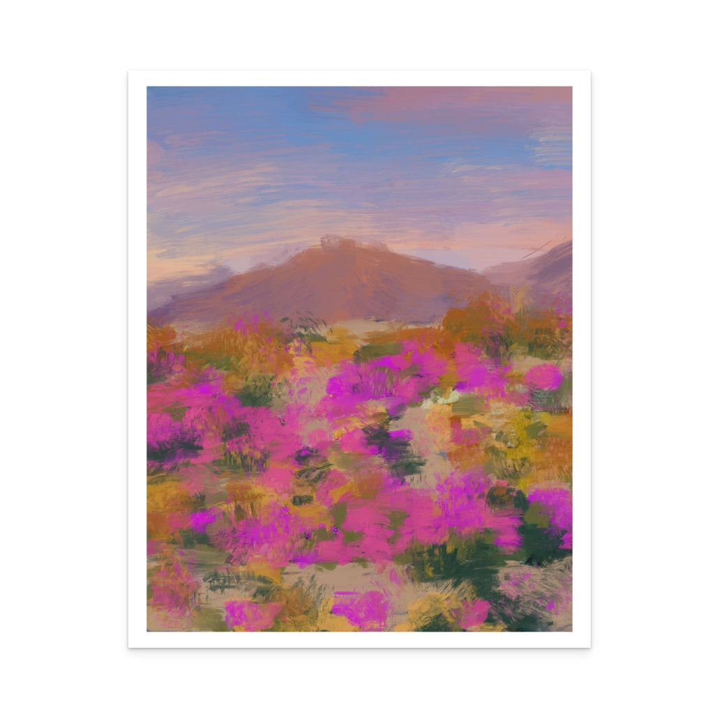 Flores en el desierto Art Print