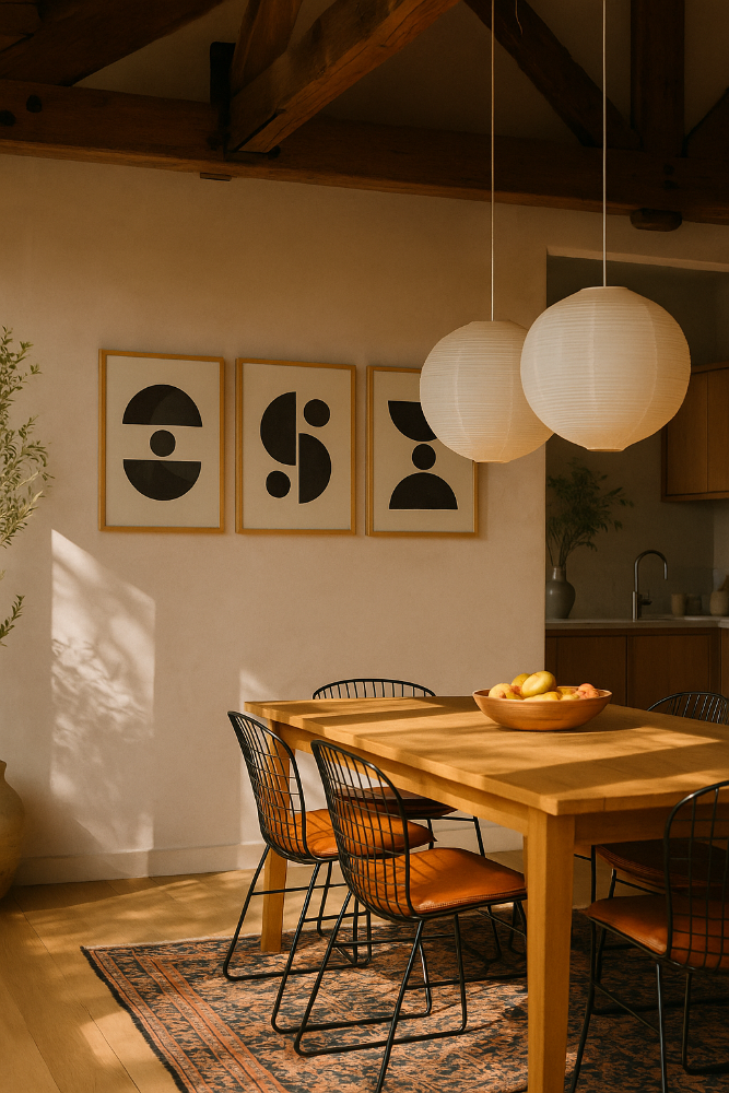 Set de cuadros "Black Abstract Shapes Series"