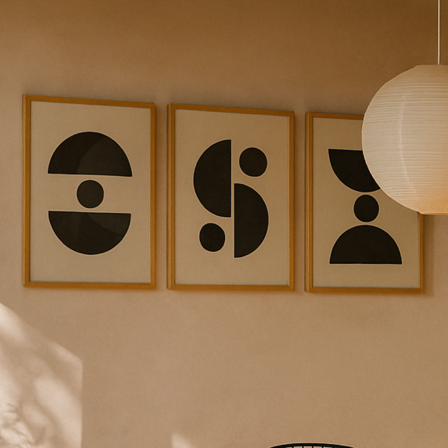 Cuadro "Black Abstract Shapes Series #3"