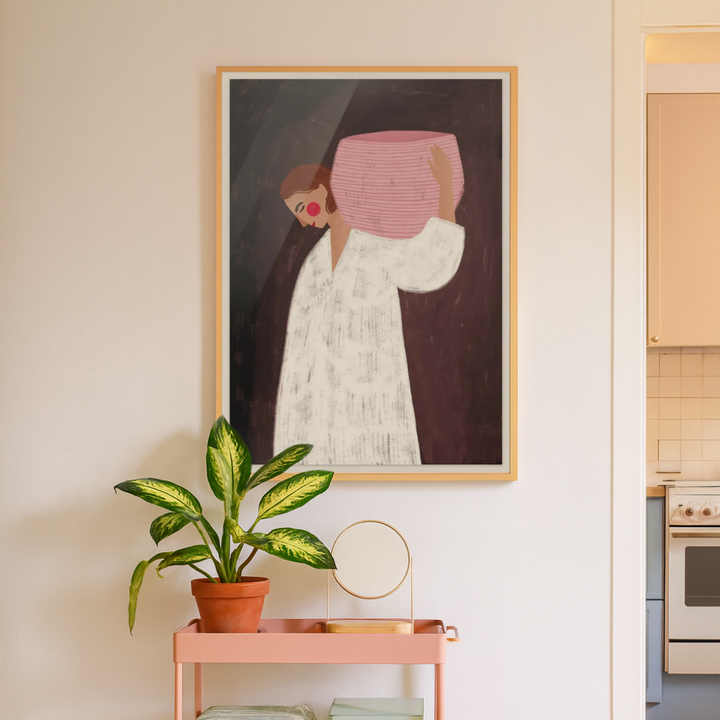 Cuadro "The Woman with the Pink Basket"