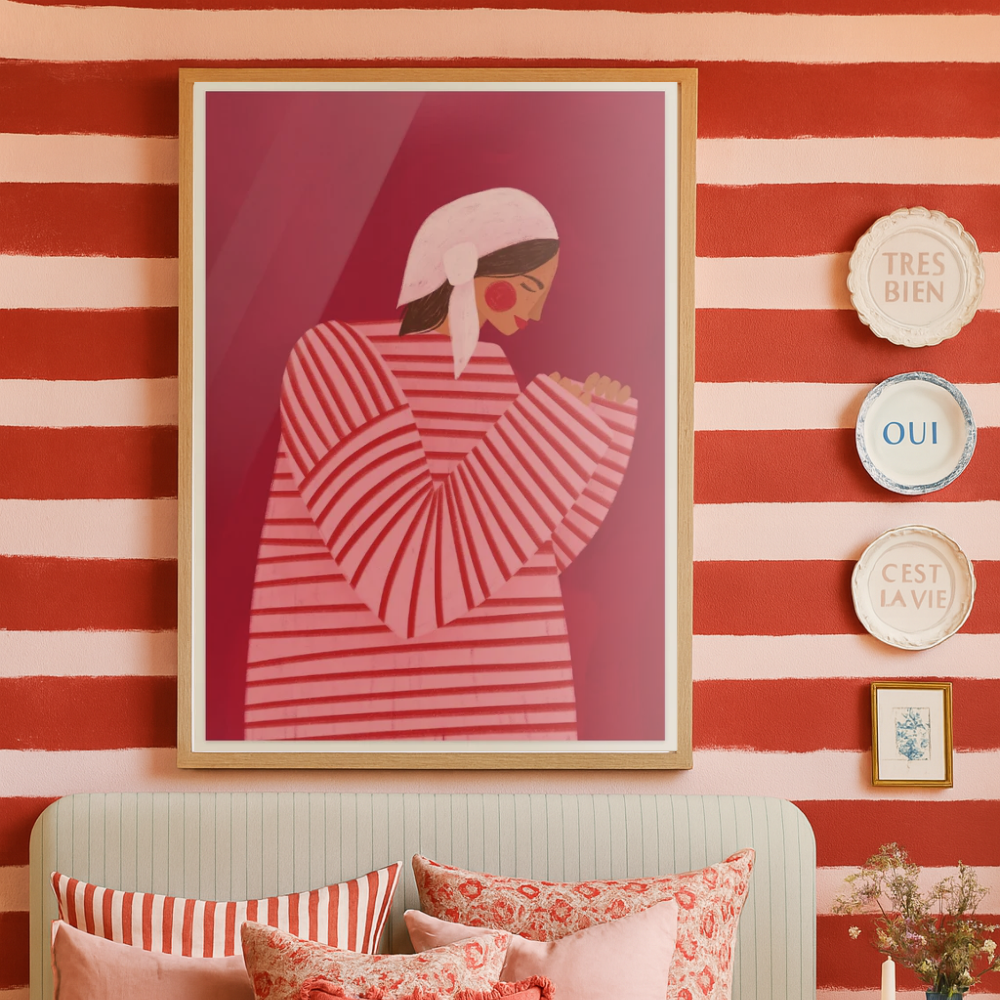 Cuadro "The Woman With the Red Stripes II"