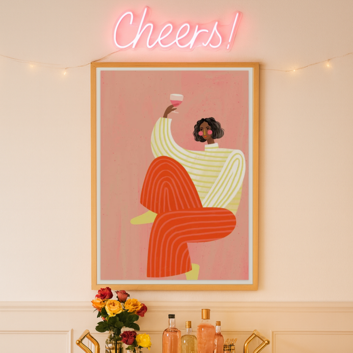 Cuadro "The Woman with de glass of wine"