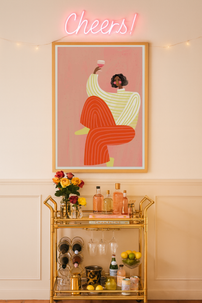 Cuadro "The Woman with de glass of wine"