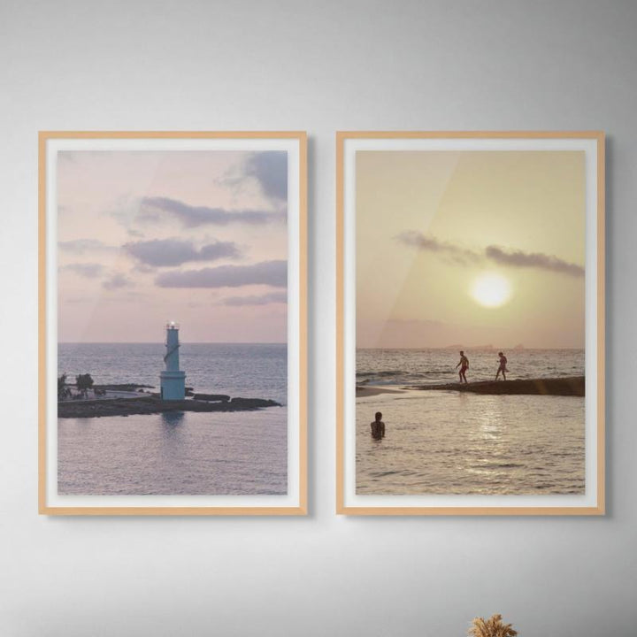 Set "Formentera Lighthouse" + "Sunset in Ibiza" Art Prints