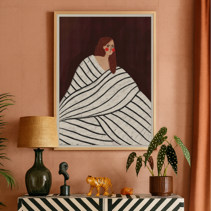 Cuadro "The Woman With Black and White Stripes"