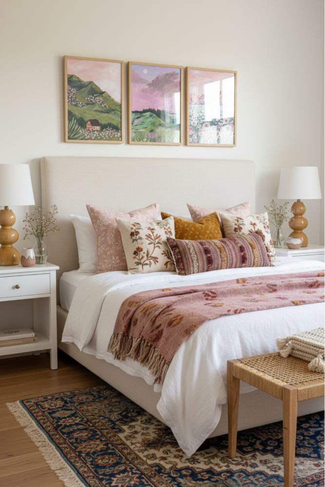 Set de cuadros "Pink Horizon Fields"