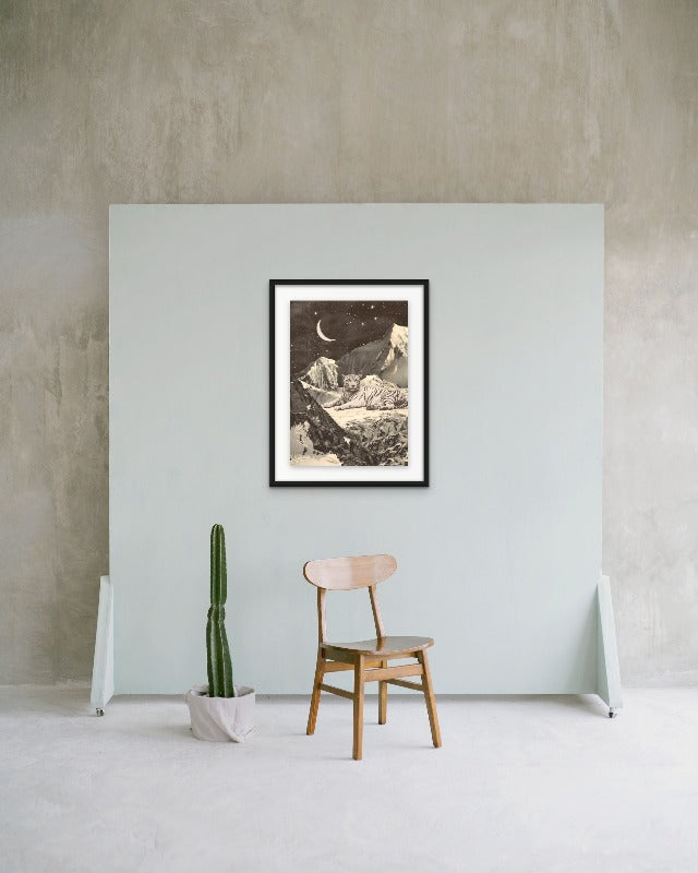 Giant White Tiger Art Print