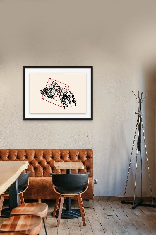 Fish In Geometrics NAo3 Art Print