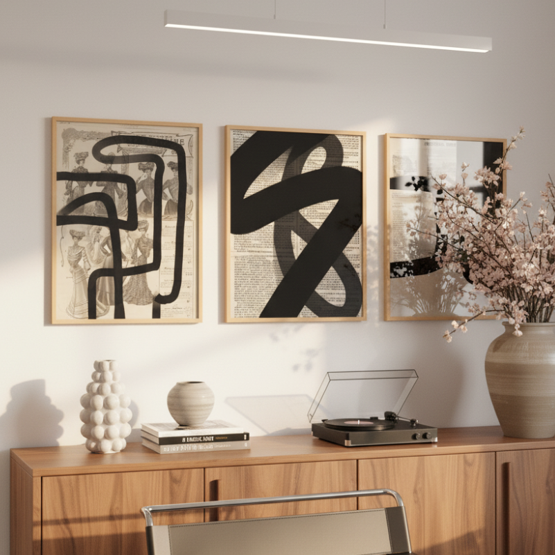 Set de cuadros "Abstract paper"