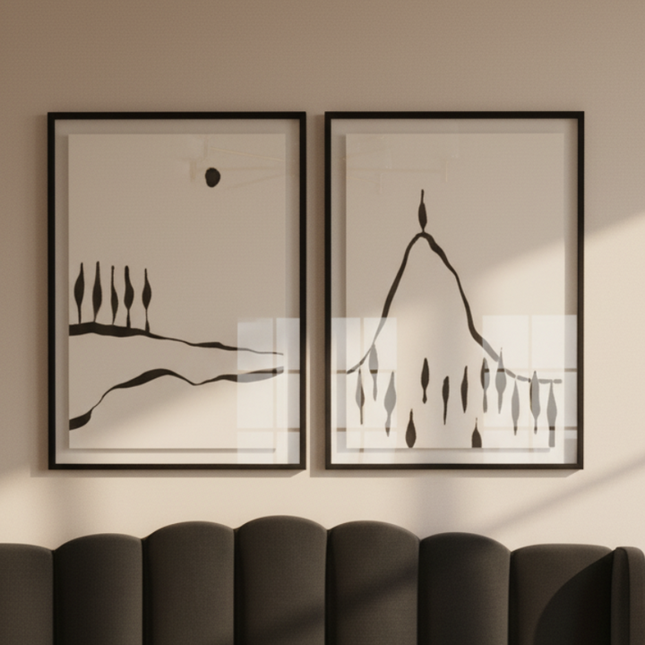 Set de cuadros "Minimal Line Landscape"