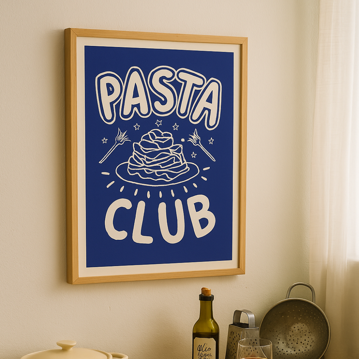 Cuadro "Poster Pasta Club Blue Up"