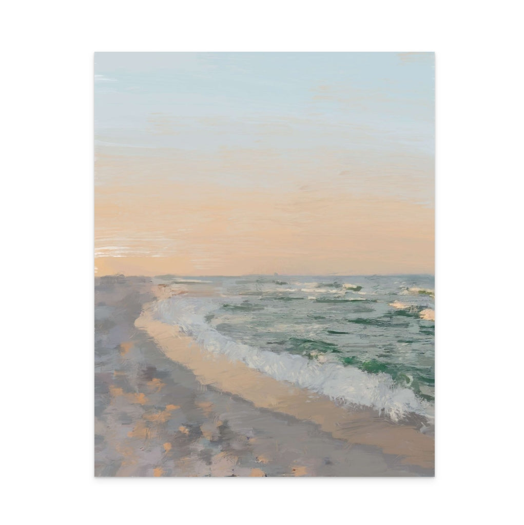 Amanecer en la playa Art Print