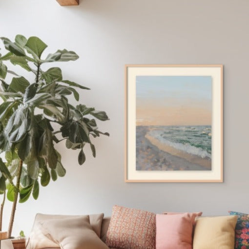 Amanecer en la playa Art Print