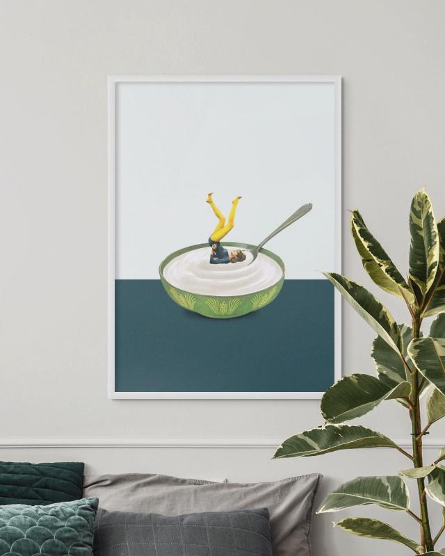 Yoga in my yogurt Art Print