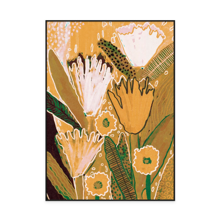 Magic Wildflowers / Yellow to Green Art Print