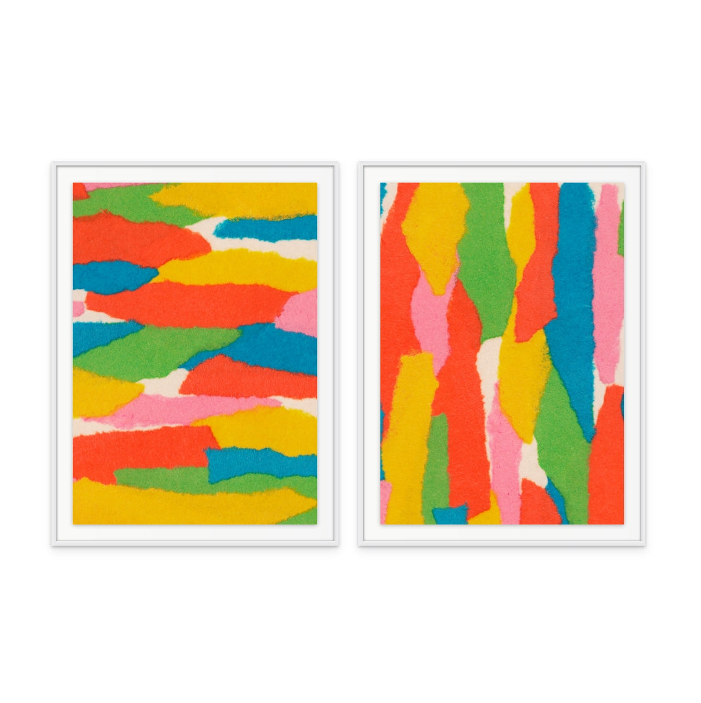 Set "Colorful Paper Collage" Art Prints