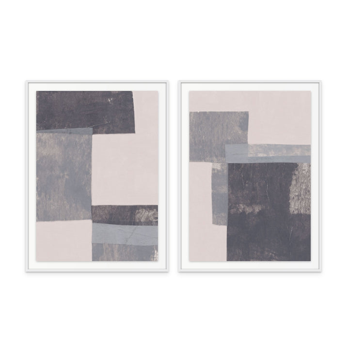 Set "Gray Blocks" Art Prints