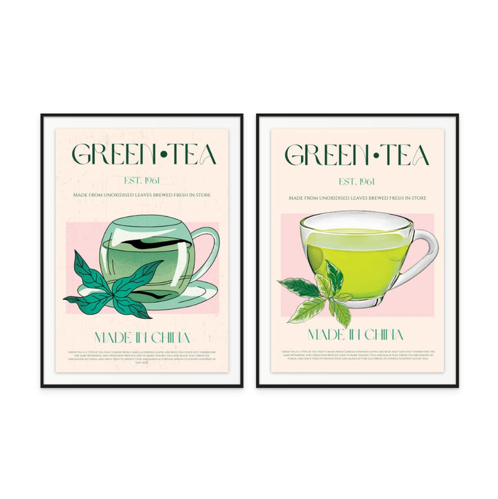 Set "Green Tea" + "Green Tea No1" Art Prints
