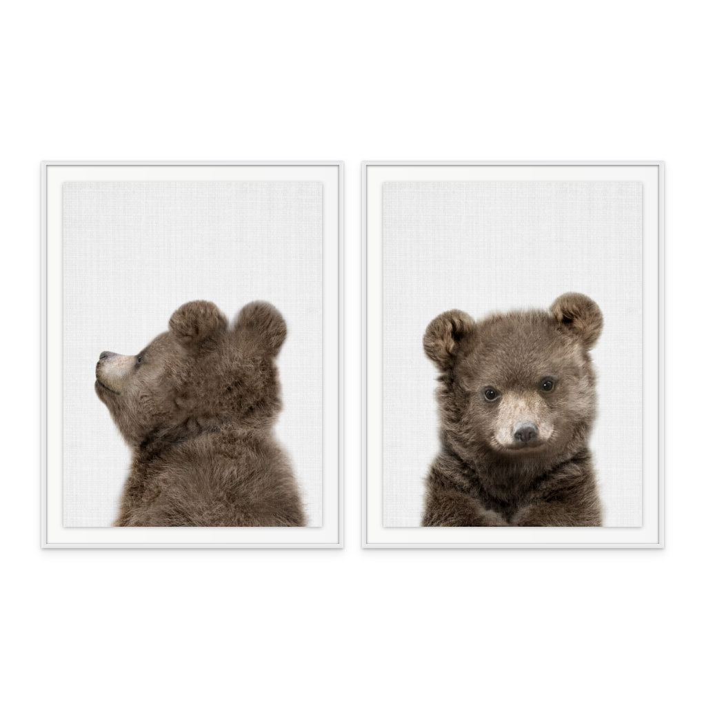 Set "Peekaboo Baby Bear" + "Peekaboo Baby Bear Back" Art Prints