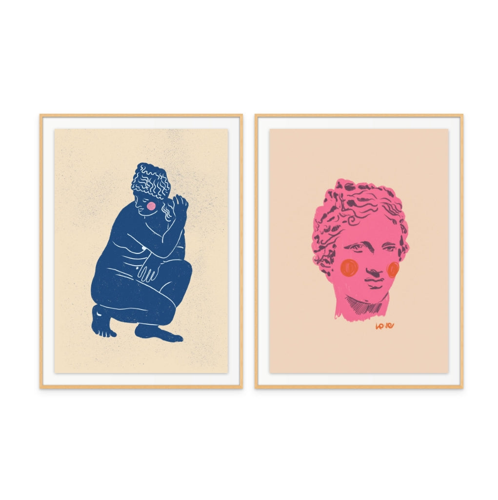 Set "Ancient Head" + "Blue Nude" Art Prints