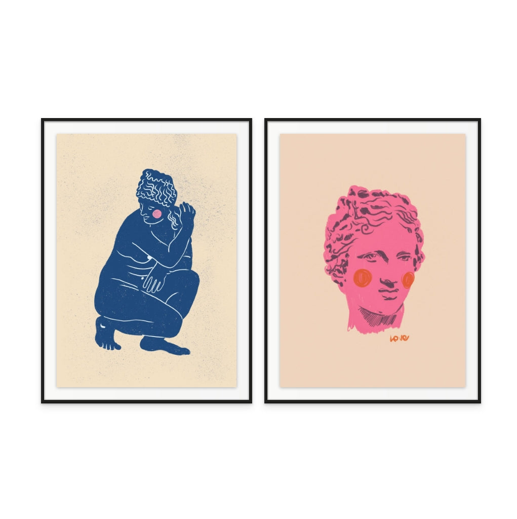 Set "Ancient Head" + "Blue Nude" Art Prints