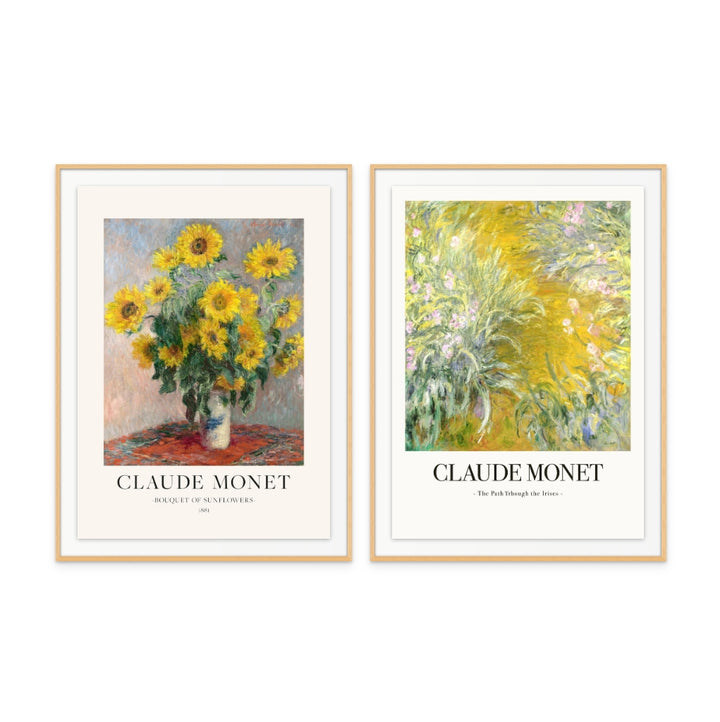 Set "Bouquet Of Sunflowers" + "The Path Through The Irises" Art Prints