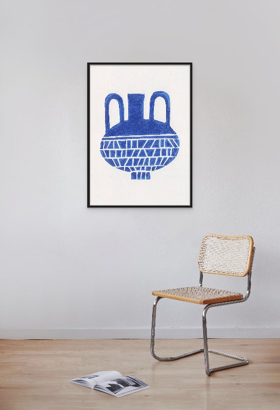 Linocut Vase #6 Art Print