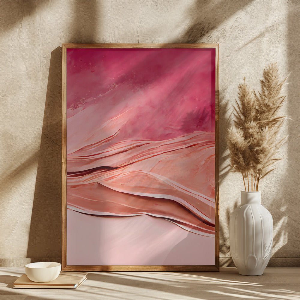 Abstract Thick Pink Color Art Print