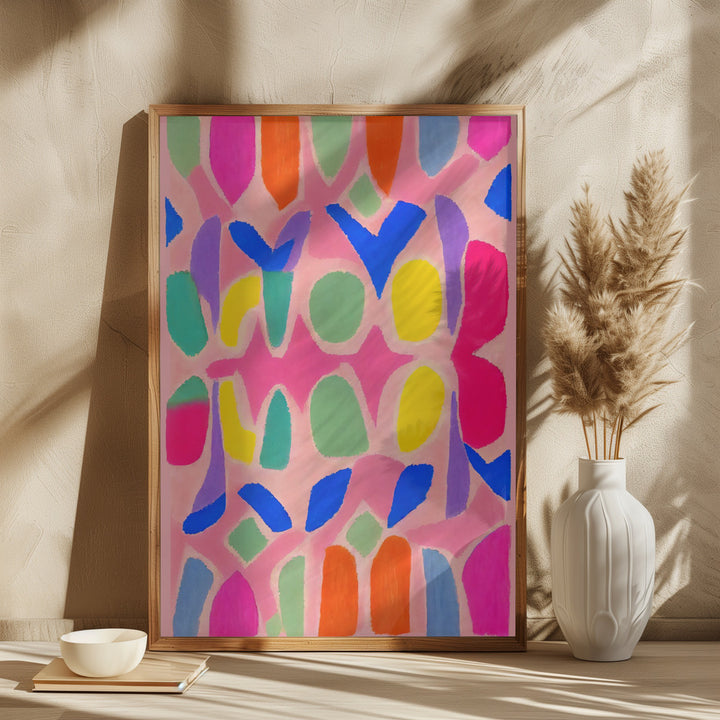 Pastel Neon Pattern Art Print