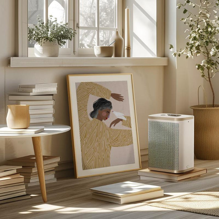 The Woman With The Bird Art Print