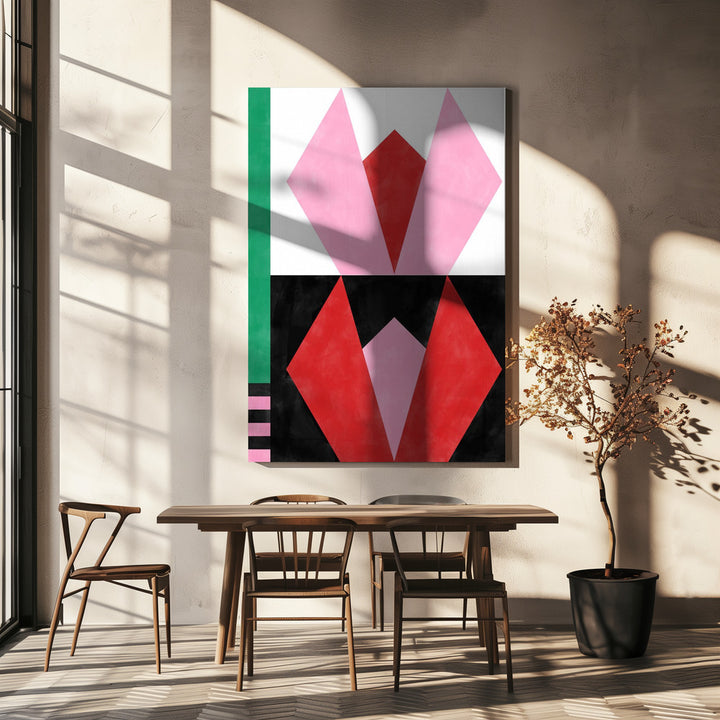 Geometric tulips Art Print