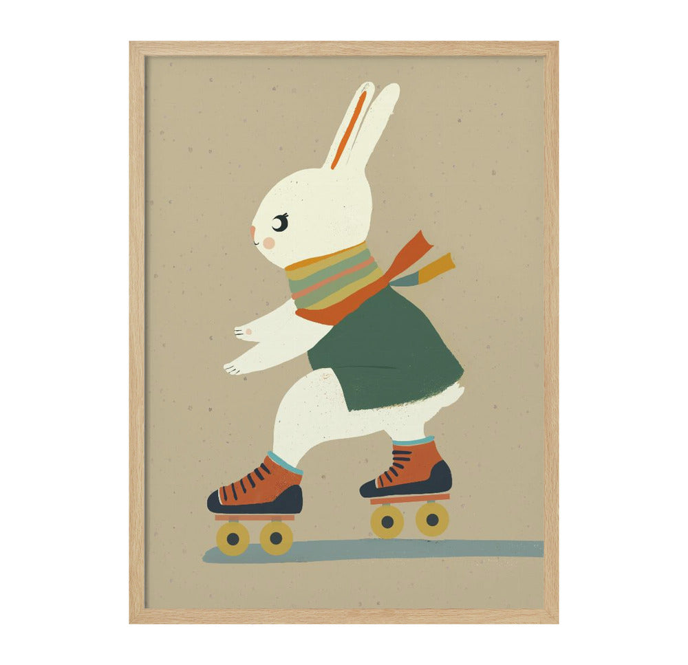 Inline Skating Bunny Art Print