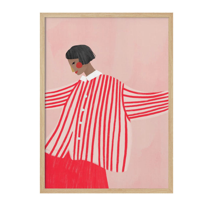 The Woman With the Red Stripes Art Print