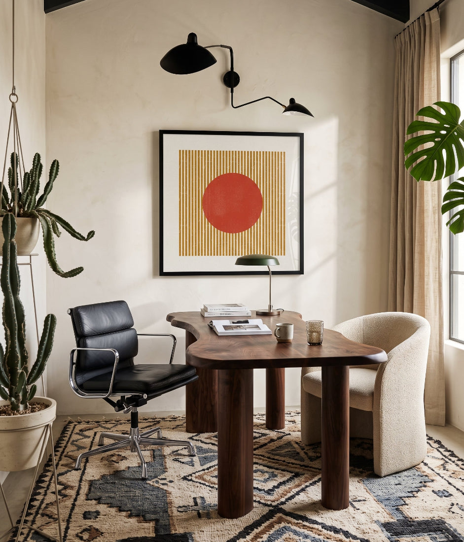 Cuadro "Red Circle Golden Stripes"