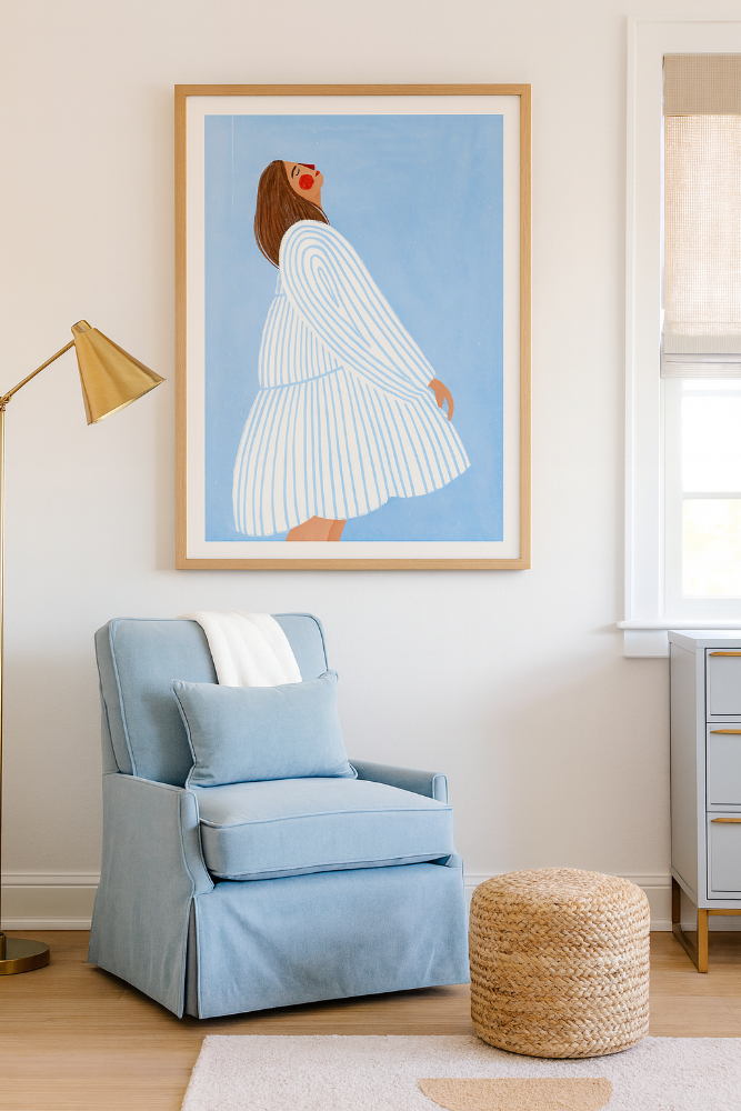 Cuadro "The Woman With the Blue Stripes"