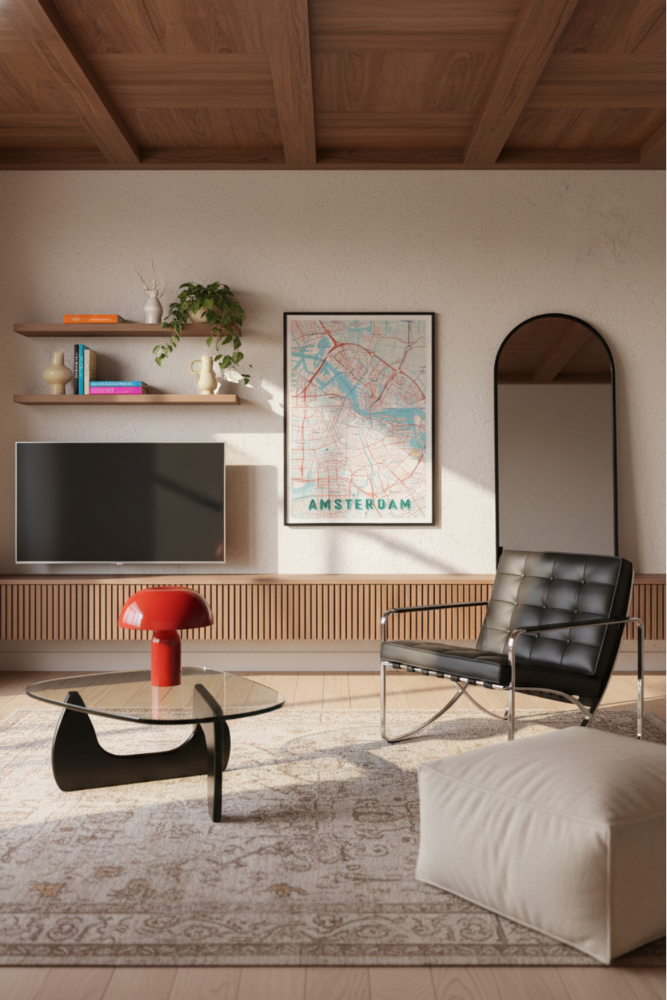 Cuadro "Retro Map Amsterdam"