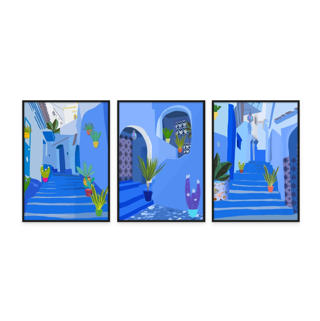 Set "Blue city" Art Prints