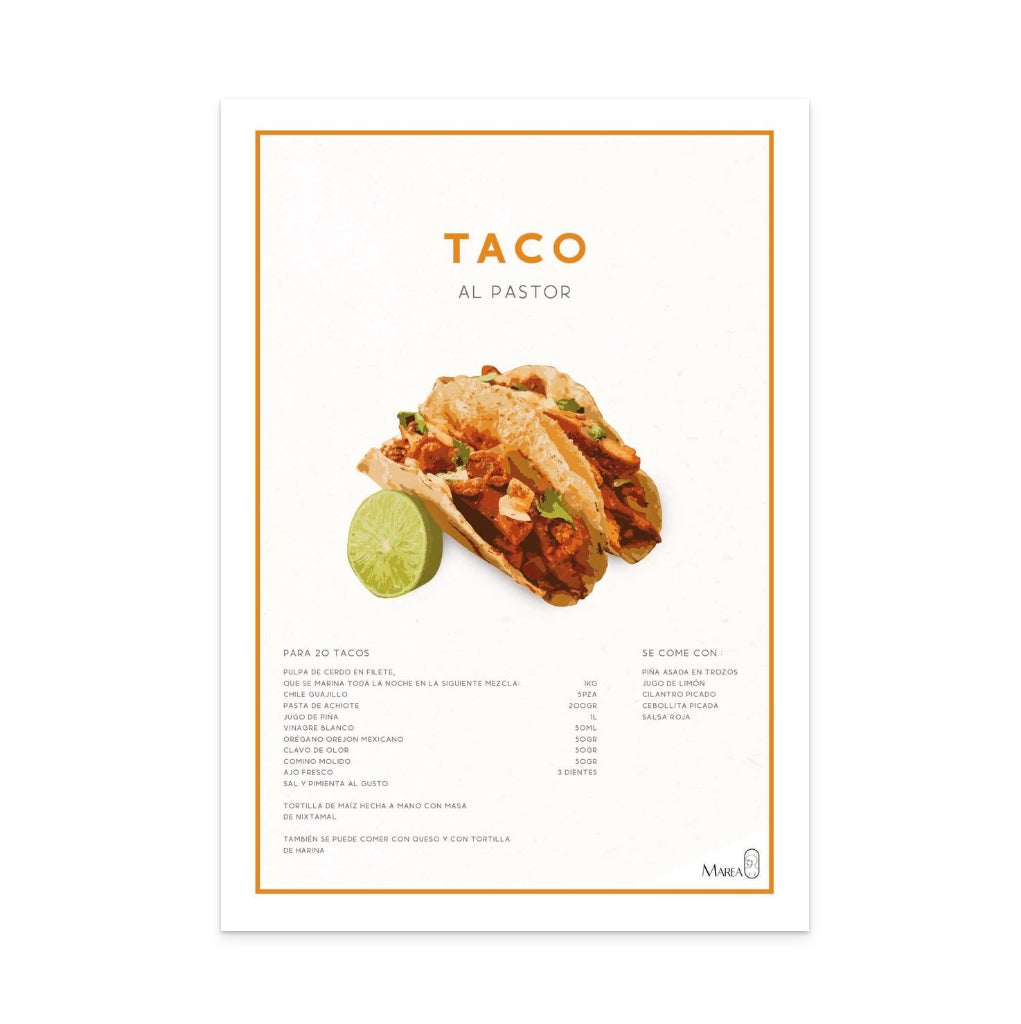 Taco al pastor Art Print