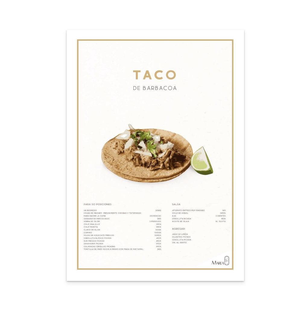 Taco de barbacoa Art Print