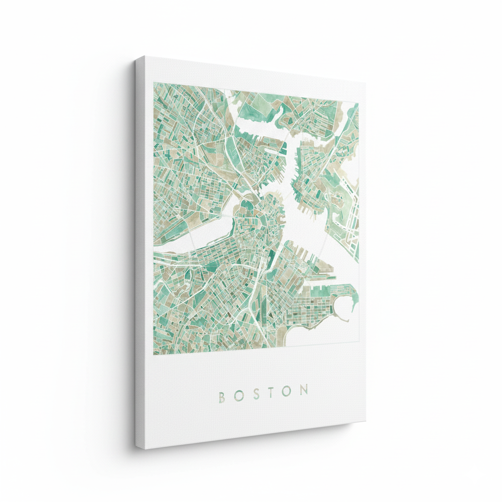 Cuadro "Boston Green Watercolor"